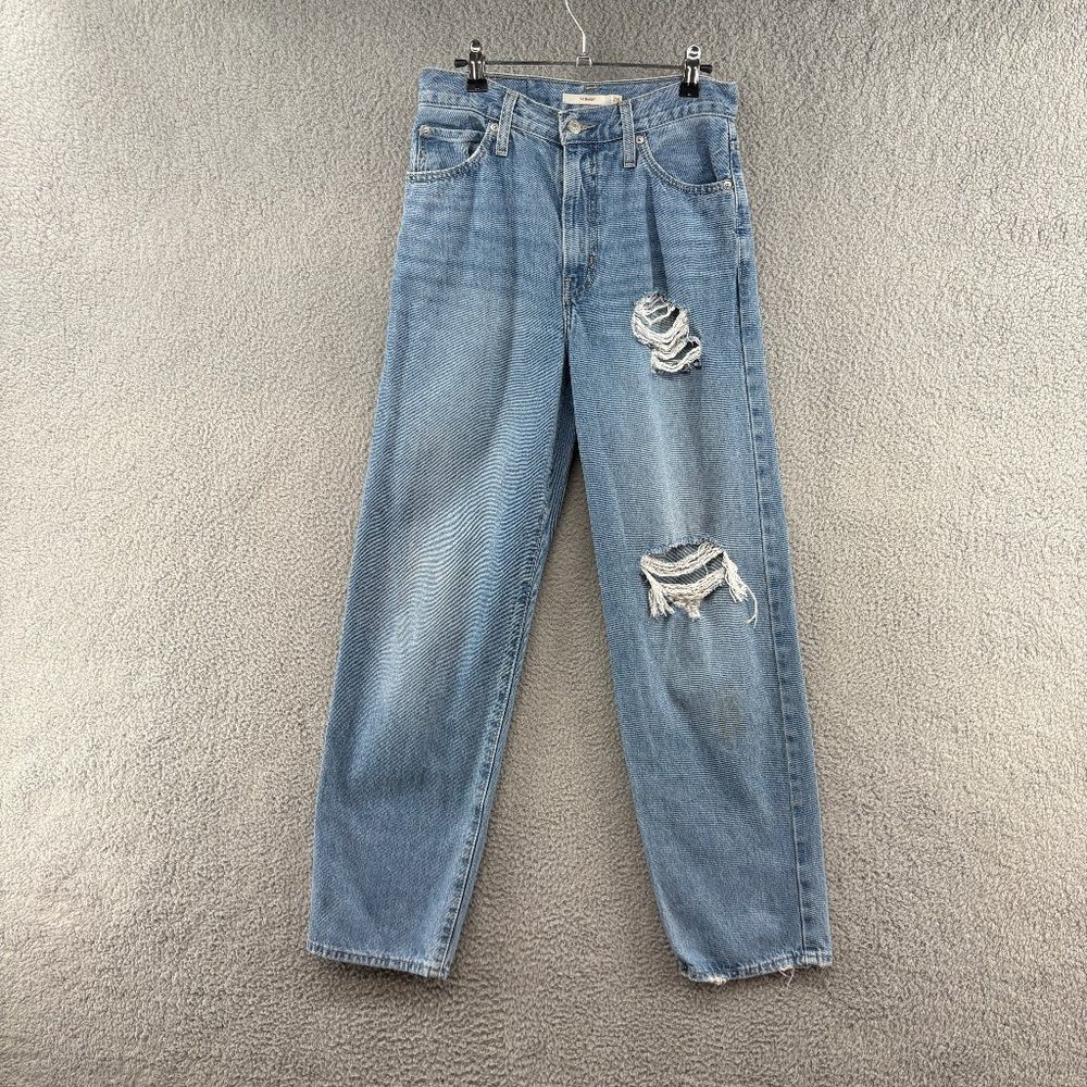 Levi’s 94 Baggy Jeans Size 26 Light Wash Distressed Straight Leg - Picture 2 of 15